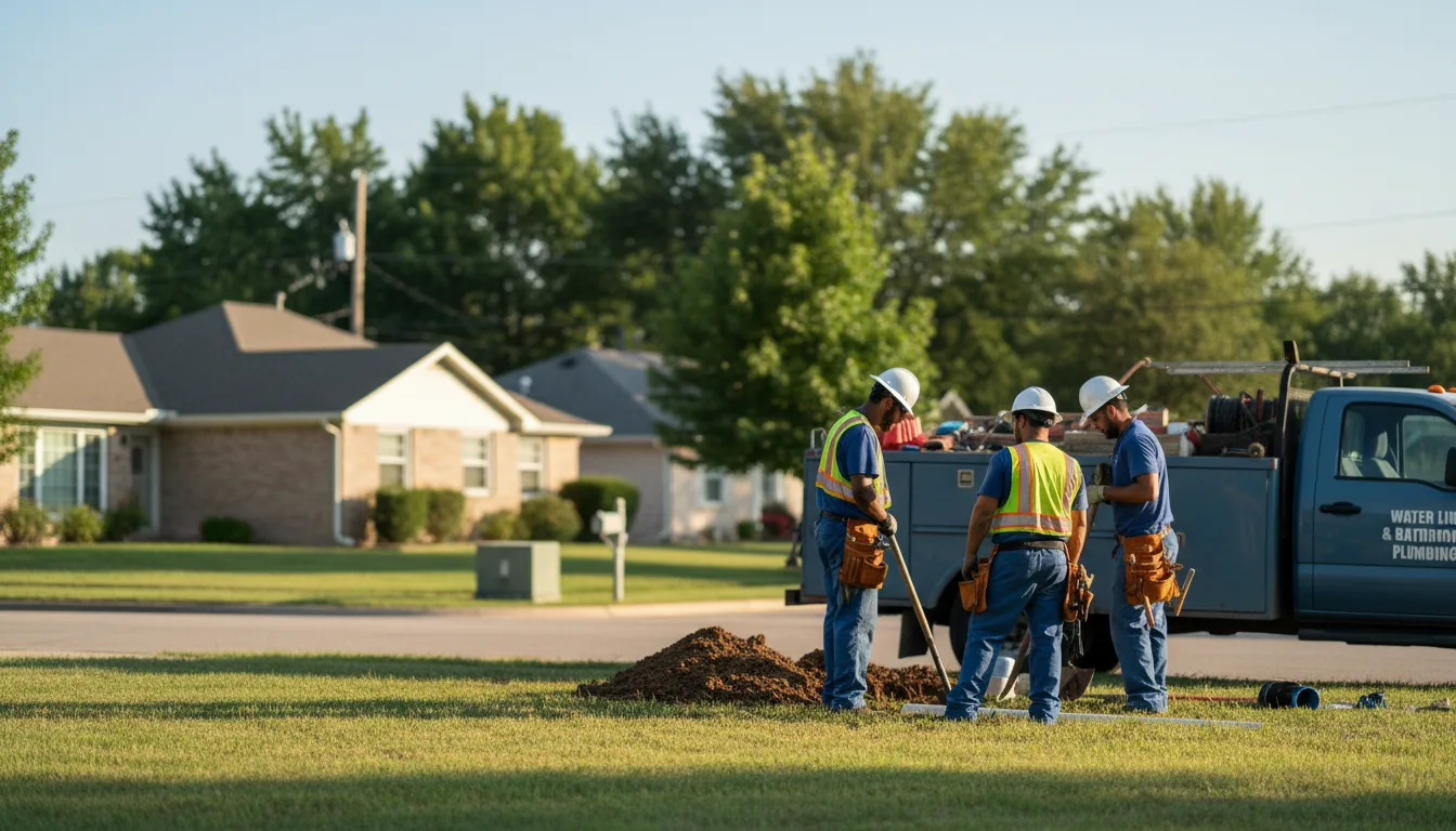 Residential water line and bathroom plumbing service in French Lick, IN